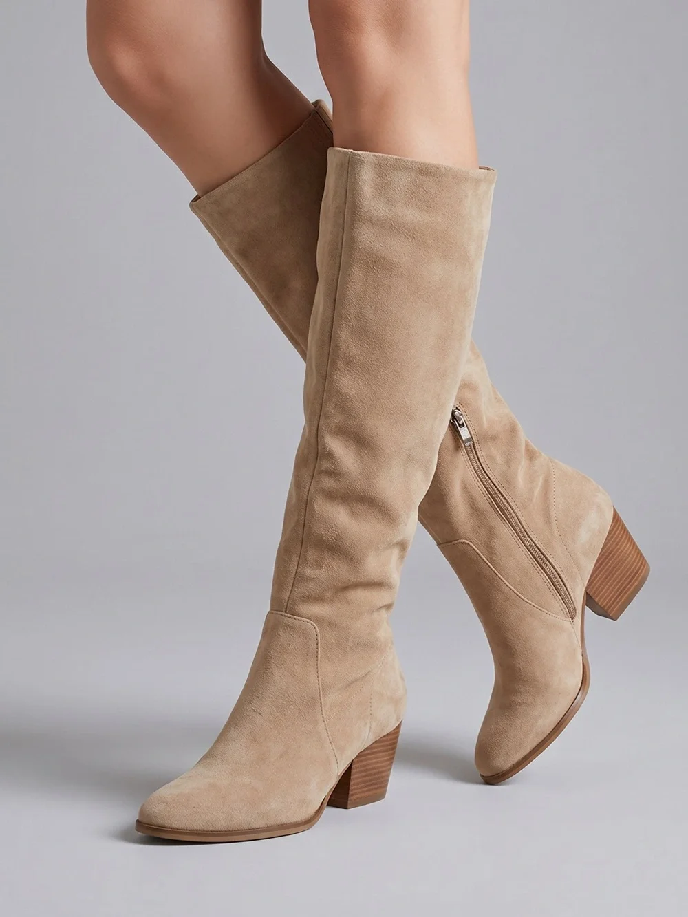 Vince Camuto Knee-High Tan Women Boots - US 8.5
